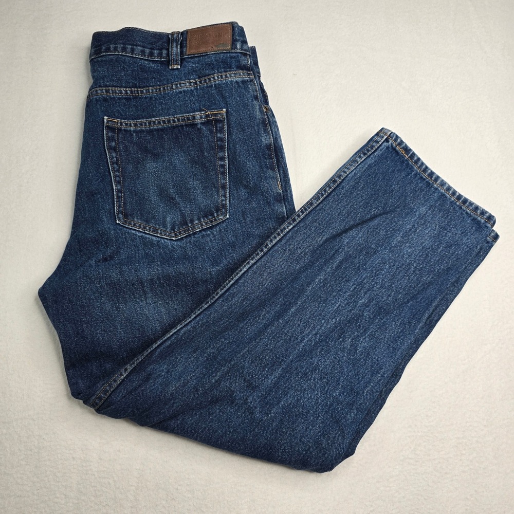 Kirkland Signature Mens Blue Denim Jeans 38x30 Straight Leg Classic Fit